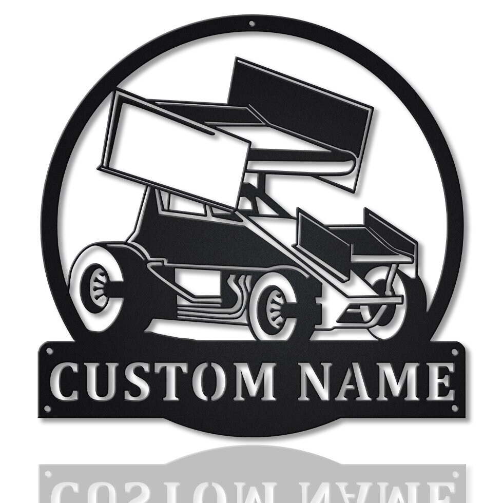 Personalized Sprint Car Monogram Metal Sign Art Custom Etsy