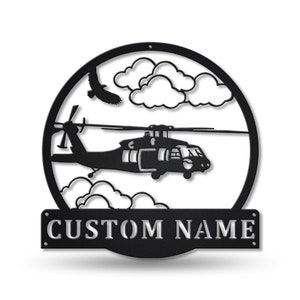 Helicopter Machine Monogram Metal Sign Art, Custom Helicopter Metal Wall Art, Helicopter Lover Wall Hanging For Decoration