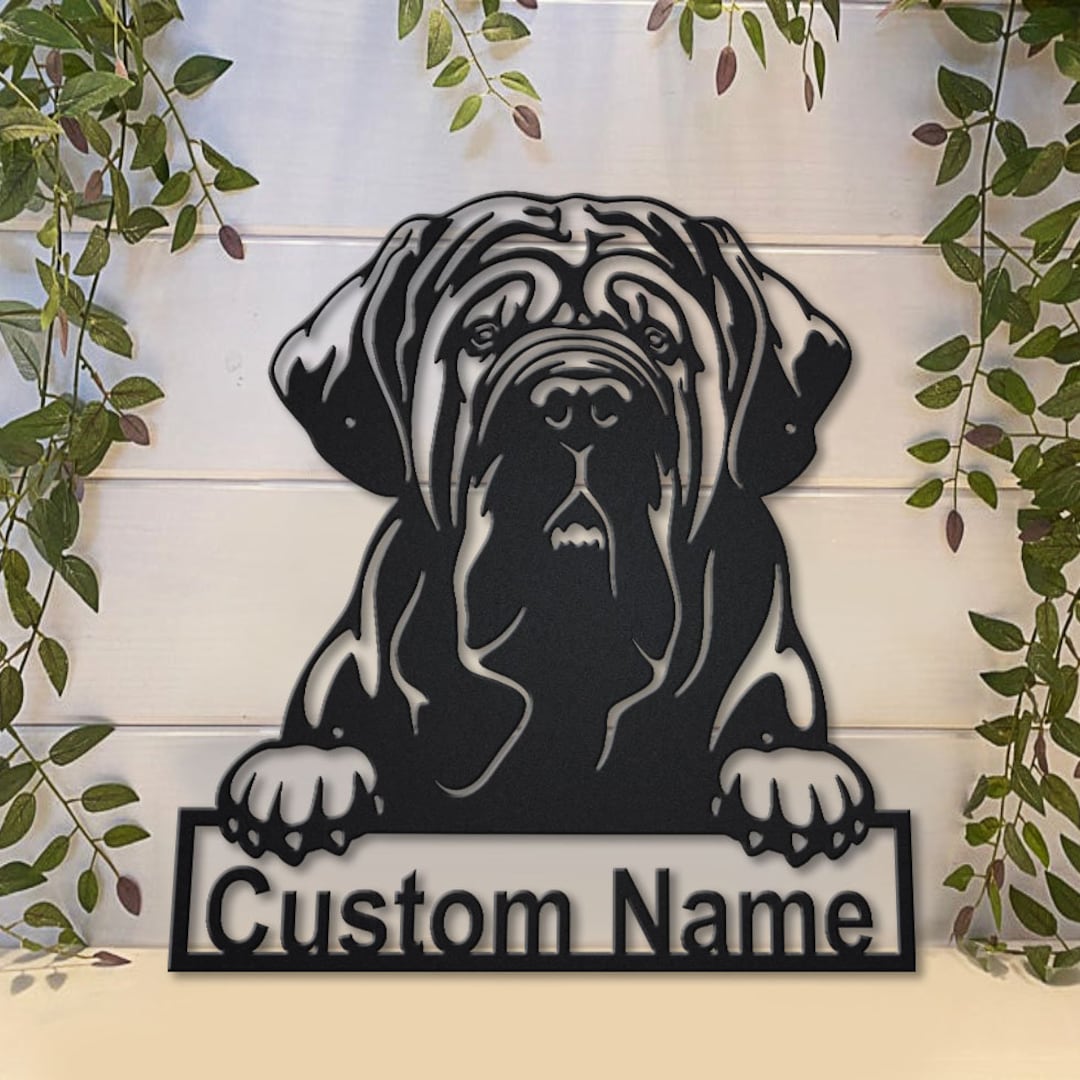 Neapolitan Mastiff Dog Metal Sign Art, Custom Neapolitan Mastiff Dog ...