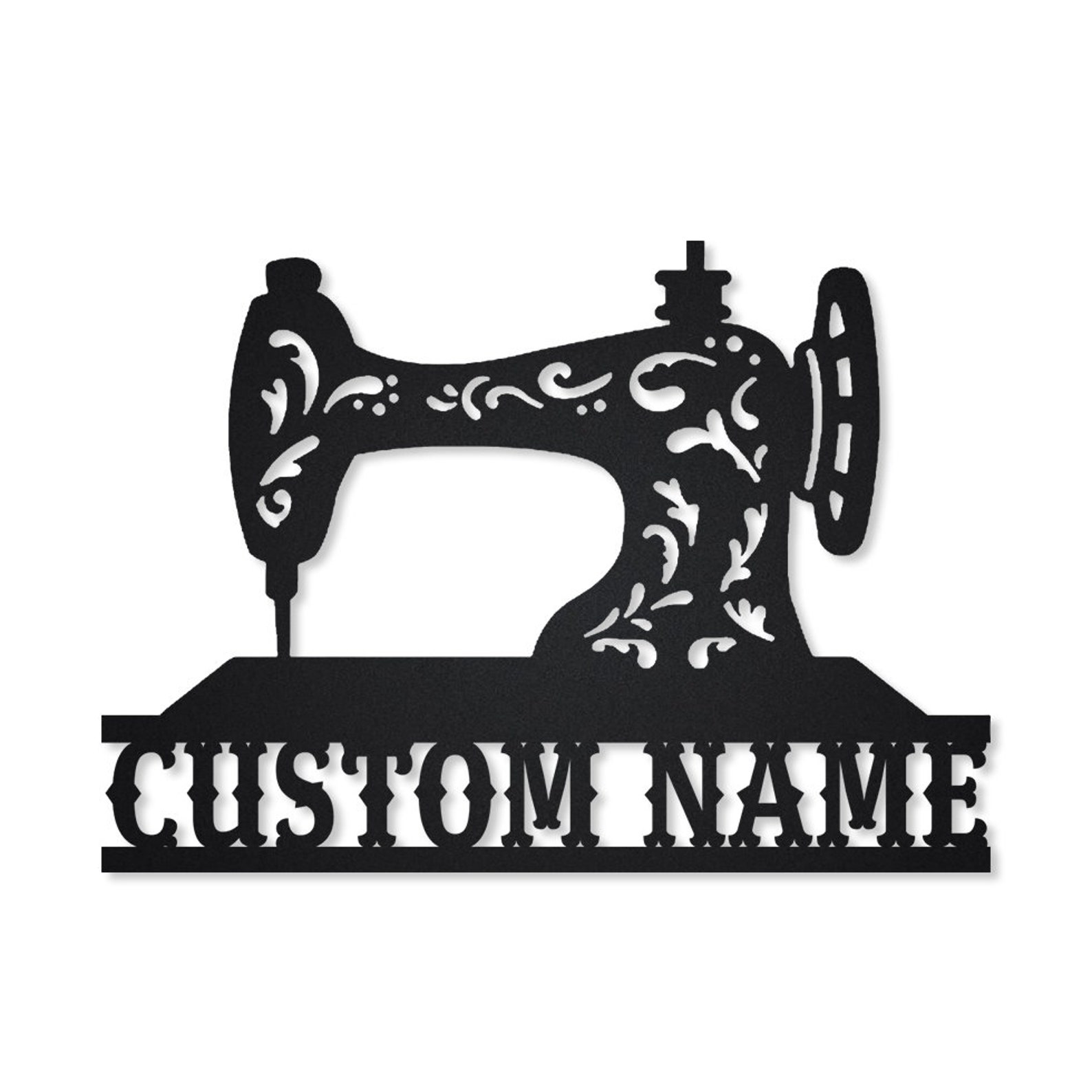 Sewing Machine Monogram Metal Sign Art Quilting Metal Wall Etsy