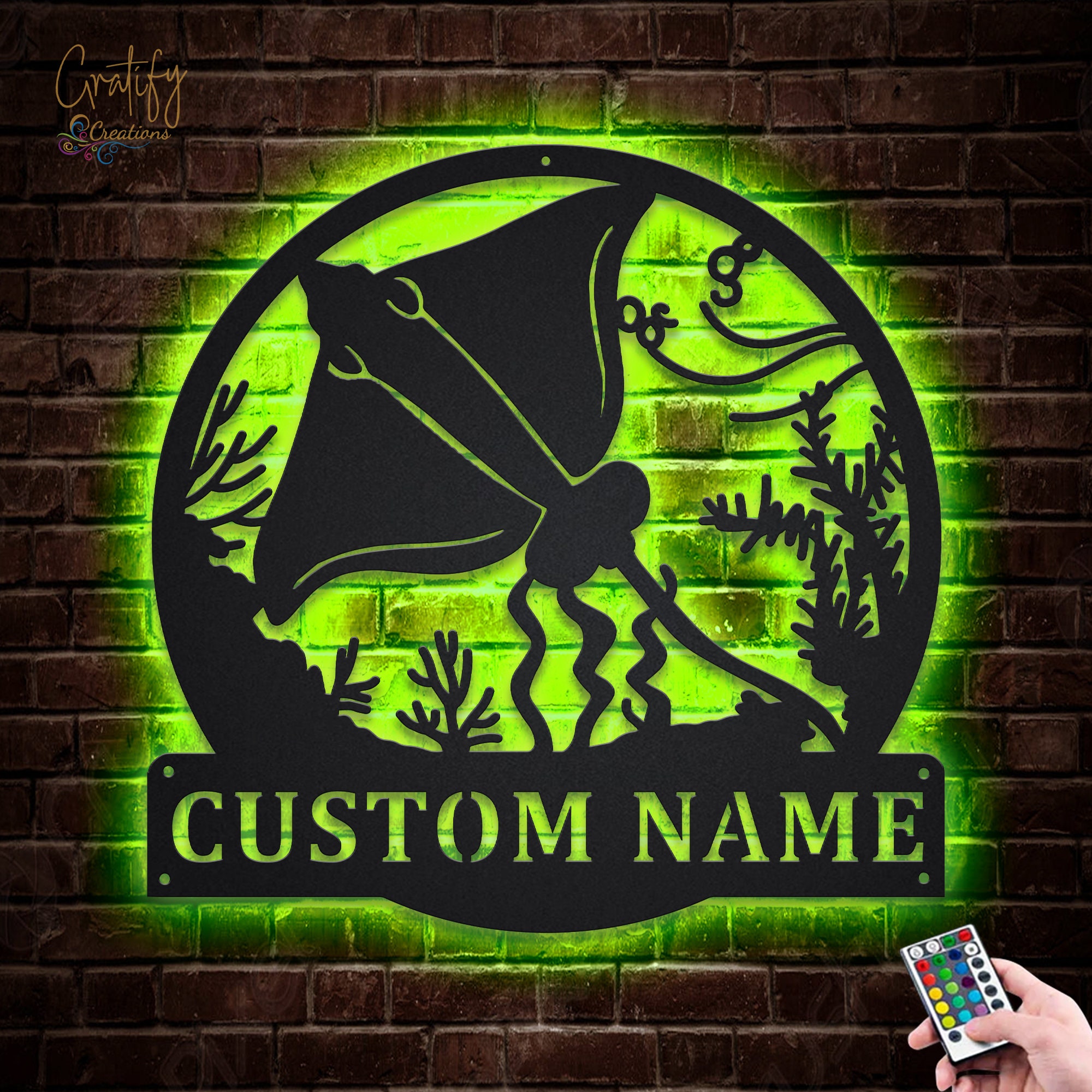 Under The Sea Metal Sign LED Lights v1, Custom Under The Sea Metal Sign