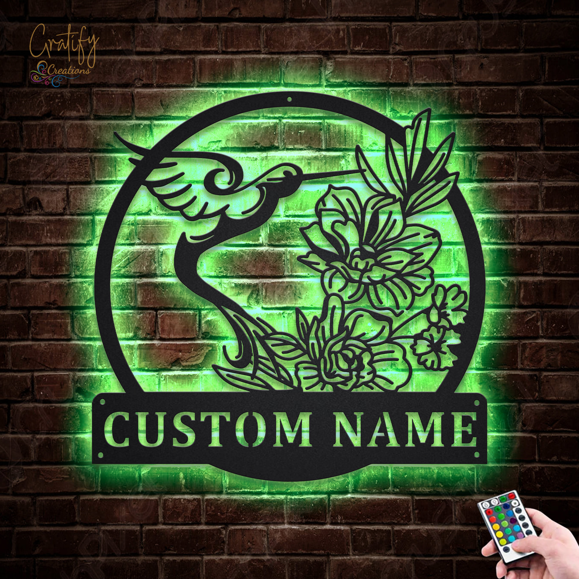 Hummingbird Metal Sign LED Lights V2, Custom Hummingbird Metal Sign ...