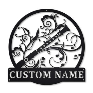 Recorder Monogram Metal Sign Art, Custom Recorder Metal Sign, Recorder Music Studio Sign, Musical Instruments Wall Decor