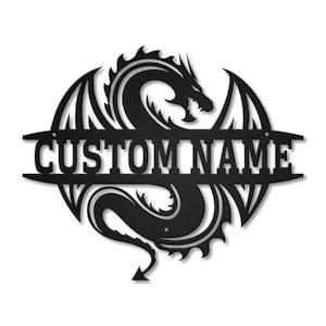 Custom Dragon Metal Sign Art, Personalized Dragon Metal Sign, Metal Dragon Wall Metal Decor, Dragon Wall Hanging For Decoration