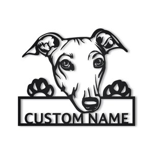 Custom Greyhound Dog Metal Sign Art, Personalized Greyhound Metal Sign, Greyhound Dog Name Sign, Dog Wall Hanging For Decoration