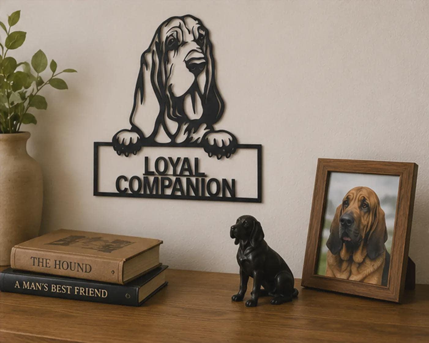 直筆サイン入 HOUND DOG「we are the HOUND DOG」 Bloodhound Dog Metal Sign Art, Custom Bloodhound Dog Metal Sign