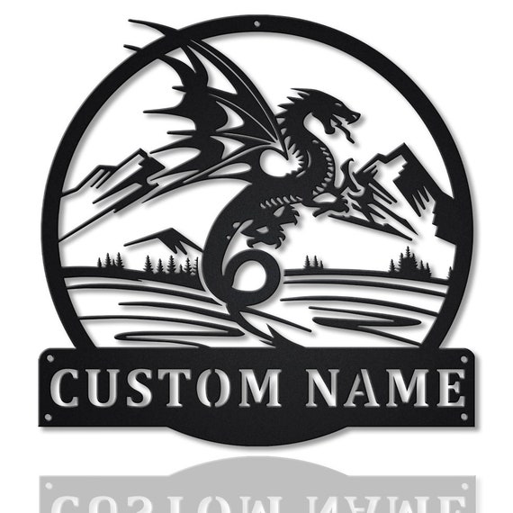 Personalized Celtic Dragon Monogram Steel Sign Hobbies Gift 