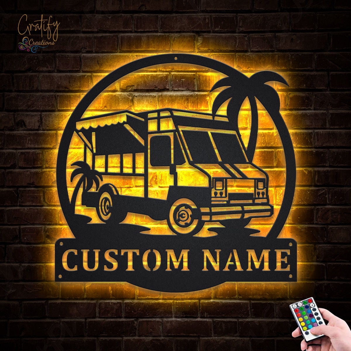 Custom Food Truck Metal Sign With LED Lights, Personalized Food Truck Metal  Signs, Food Truck Metal Wall Decor,food Truck Wall Hanging 