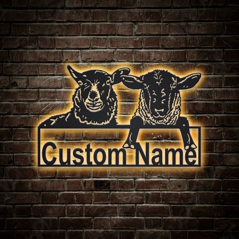 Sheep Funny Animal Metal Sign LED Lights Custom Sheep Metal - Etsy