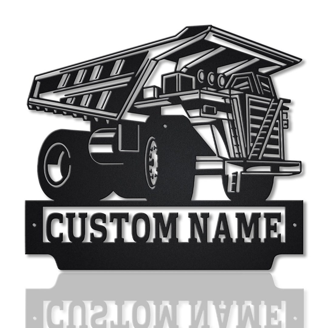 Haul Truck Metal Wall Art V2, Custom Hau Truck Metal Signs, Haul Truck