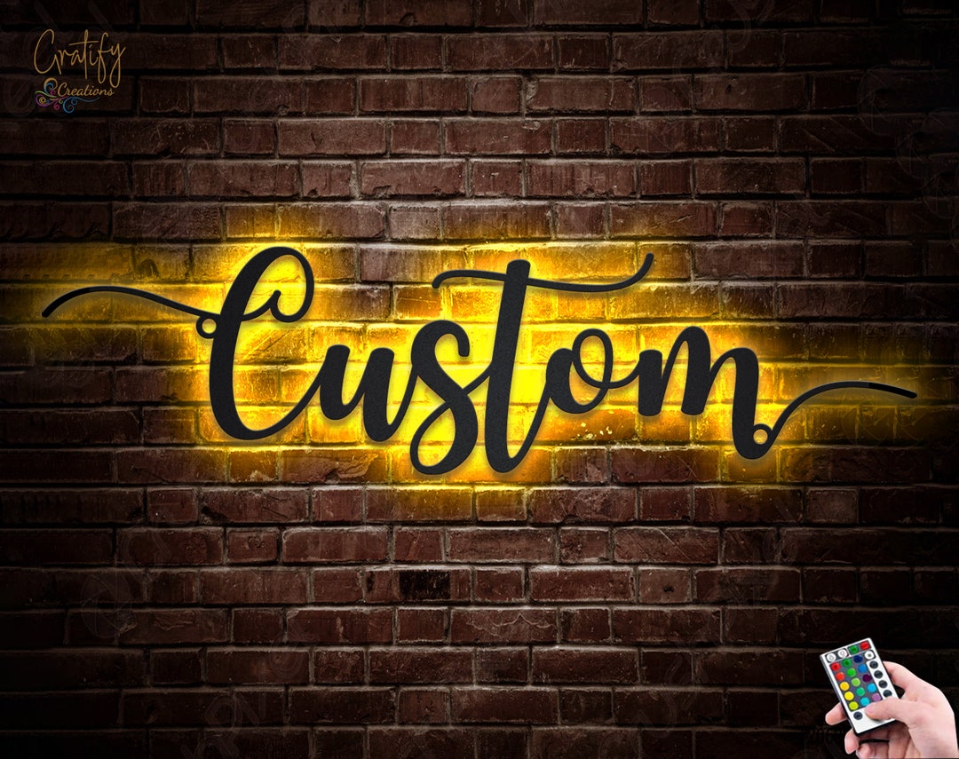 LED Custom Text Words Metal Wall Art - Ideal Outdoor Decoration ...