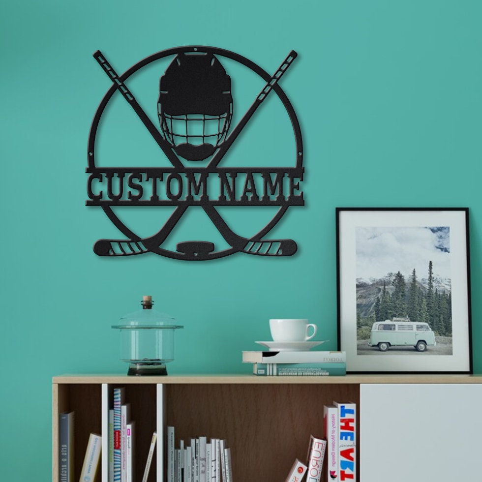 Hockey Stick Custom Metal Wall Art With LED Lights Etsy