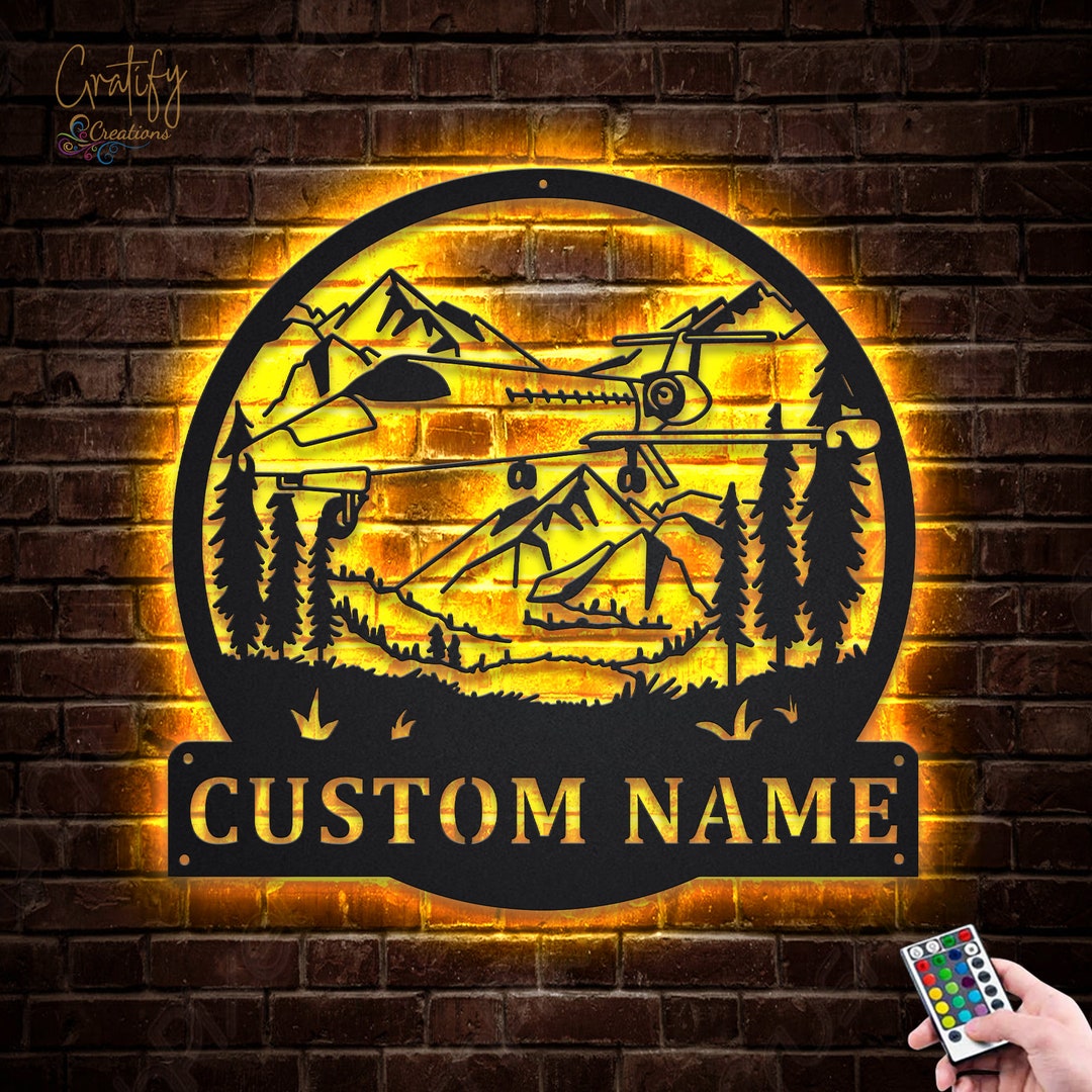 Airplane Private Metal Sign LED Lights, Custom Airplane Metal Sign ...