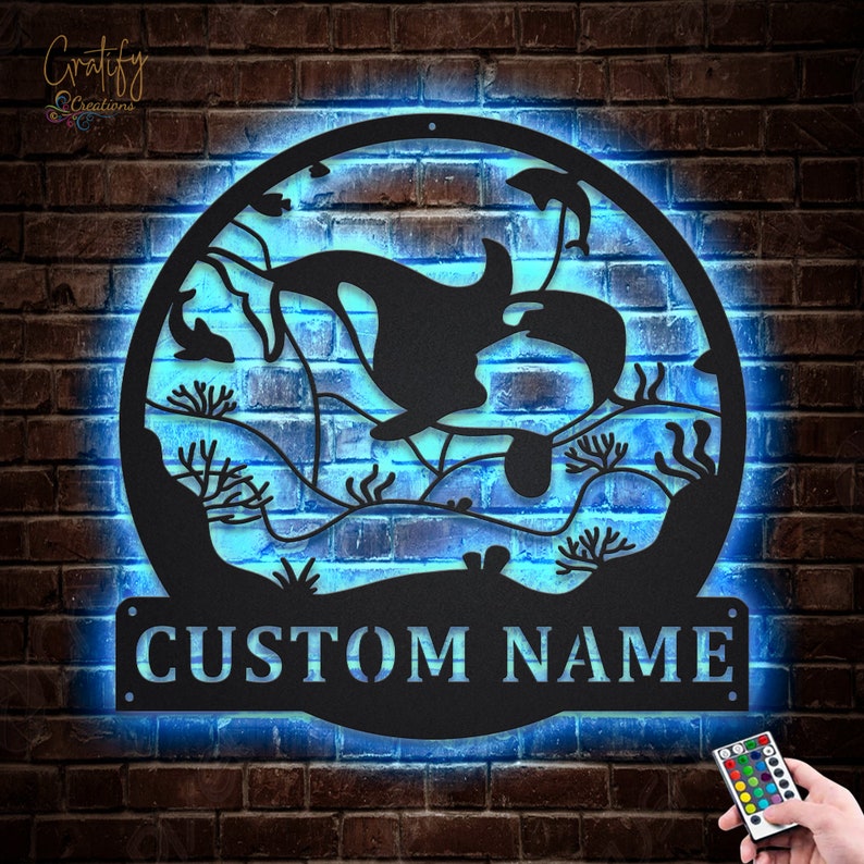 Orca Whale Metal Sign LED Lights V6, Custom Orca Whale Metal Sign, Orca ...