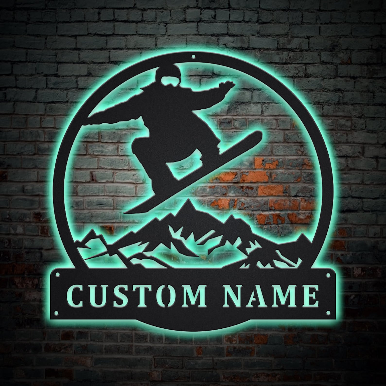 2. Personalized Snowboarding Sign With LED Lights