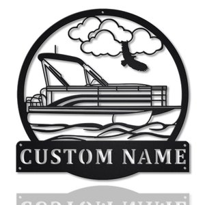 Custom Pontoon Boat Metal Signs Art, Custom Pontoon Boat Captian Metal Signs, Pontoon Captian Wall Hanging, Pontoon Boat Name House Sign