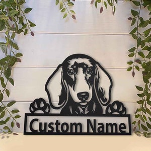 Dachshund Dog Metal Sign Art, Custom Dachshund Dog Metal Sign, Dachshund Dog Metal Sign, Dog Wall Hanging For Decoration
