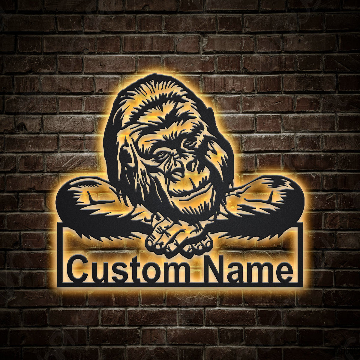 Gorilla Metal Art Personalized Metal Name Sign Decor Home Gift for Animal  Lover - Custom Laser Cut Metal Art & Signs, Gift & Home Decor