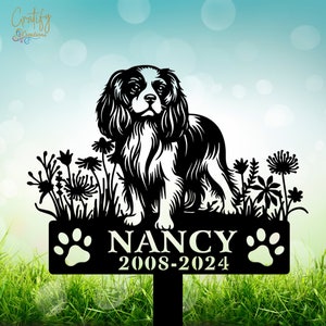 Cavalier King Charles Spaniel Sign Memorial Stake, Cavalier Dog Stake, Sympathy Sign, Pet Grave Marker, Remembrance Stake, Memorial Gifts