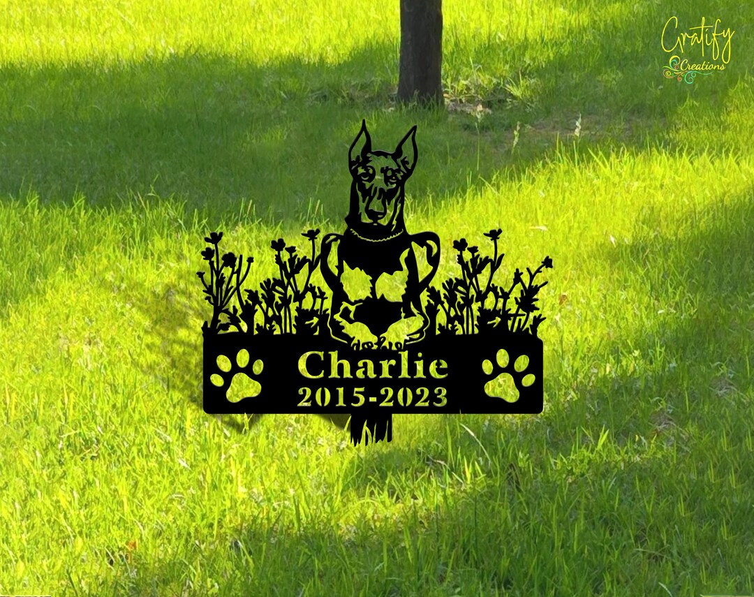 thumbnail interactive-video image 1 of Personalized Dog Memorial Stake, Doberman Sign, In Loving 1 of 11