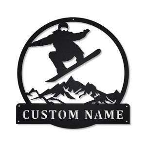 Custom Snowboarding Metal Sign Art, Personalized Snowboarding Metal Sign, Snowboarding Lover Sign Decoration For Living Room