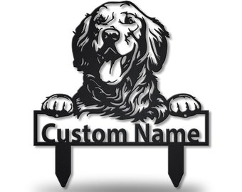 Golden Retriever Custom Metal Yard Art, Personalized Retriever Metal Signs, Golden Retriever Metal Decor, Dog Wall Hanging For Decoration