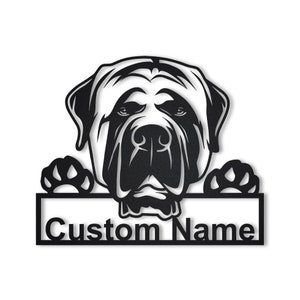 Custom English Mastiff Dog Metal Sign Art, Personalized English Mastiff Dog Metal Sign, Dog Name Sign, Dog Wall Hanging For Decoration