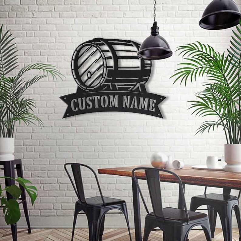 Personalized LED Beer Barrel Metal Wall Art for Home Bar Decor | Cheers ...