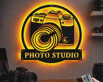 Camera Photography LED Metal Sign, Custom Neon Decor for Photographers, Perfect Gift for Photography Enthusiasts