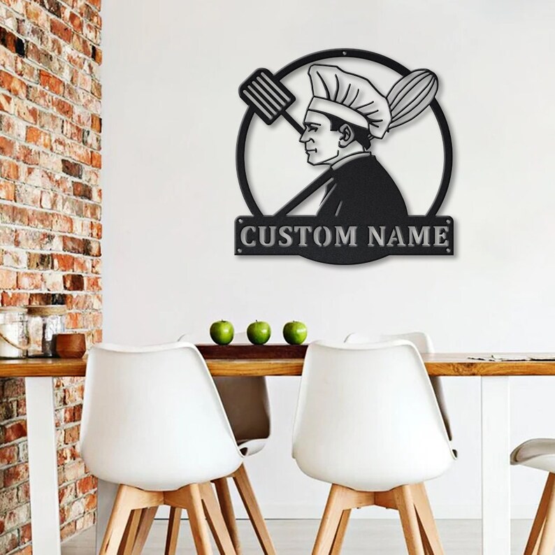 Chef Kitchen Metal Sign LED Lights V3, Custom Chef Kitchen Metal Signs ...
