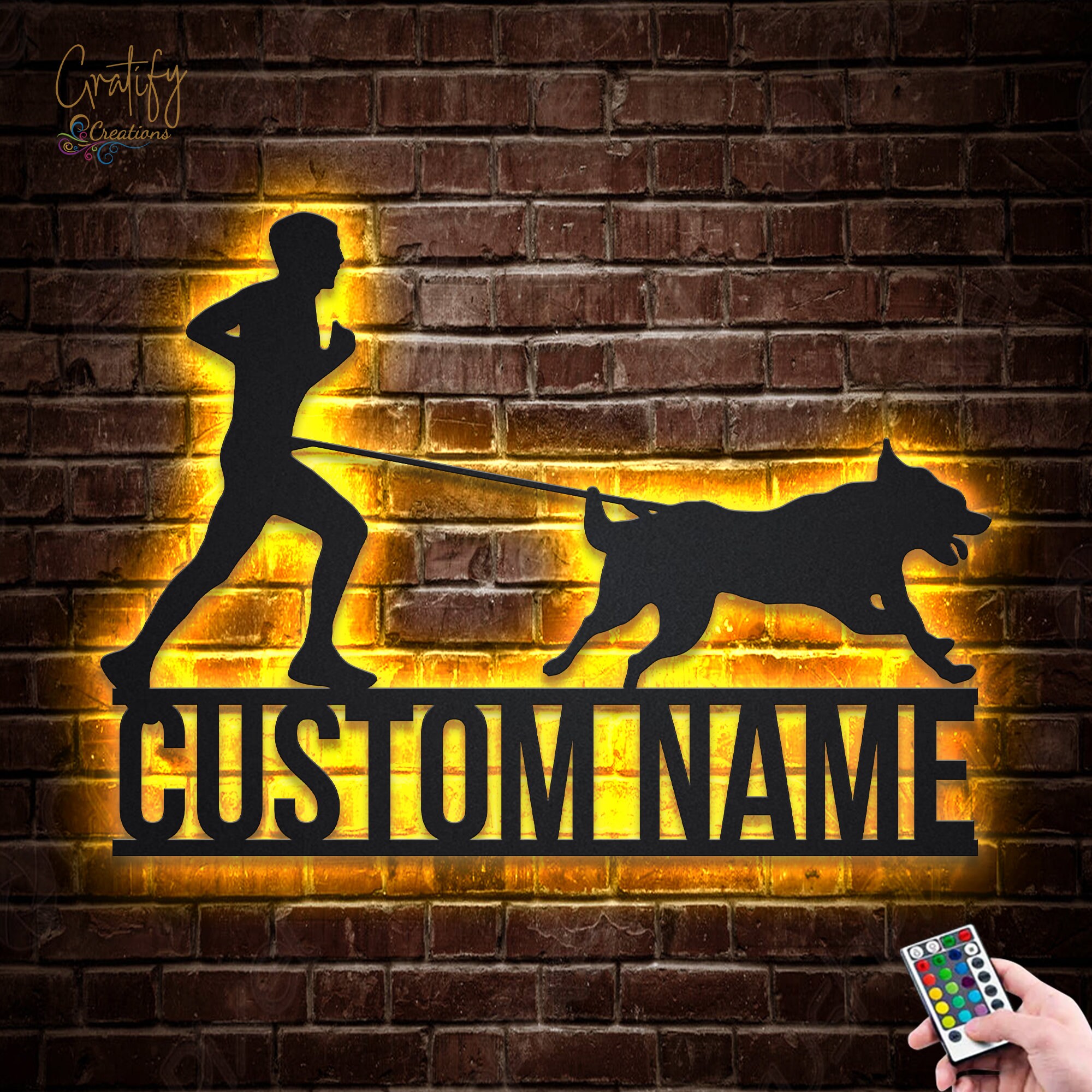 Bikejoring Metal Sign LED Lights v2, Custom Bikejoring Metal Sign, Bikejoring Neon Metal Wall Decor, Running Wall Hanging