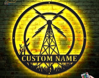 Custom Call Sign Ham Radio LED Sign, Personalized Ham Radio Gifts, Amateur Radio Call Sign, Radio Station Wall Art, Ham Shack Decor