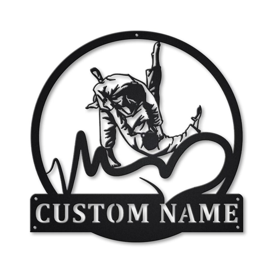 Love Judo Monogram Metal Sign Art, Custom Judo Sport Metal Sign, Judo