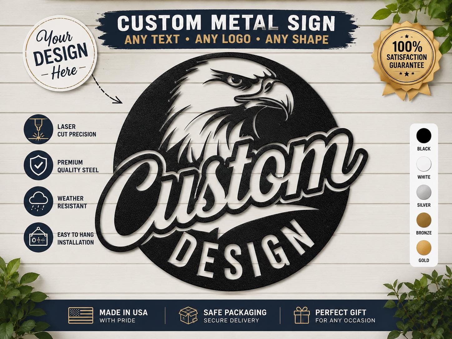 Personalized Custom Metal Sign - Your Text or Logo, Metal Wall Art ...
