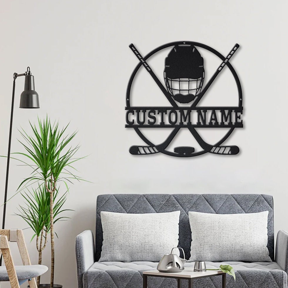 Hockey Stick Custom Metal Wall Art With LED Lights - Etsy
