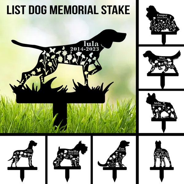 Custom Dog Sign Dog Memorial Stake, Metal Stake, Sympathy Sign, Pet Grave Marker, Remembrance Stake,  Pet Memorial Gift , Pet Loss Gift