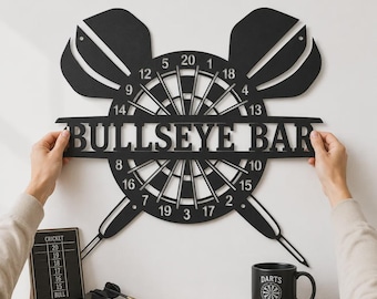 Personalized Darts Monogram Metal Sign | Custom Darts Wall Art