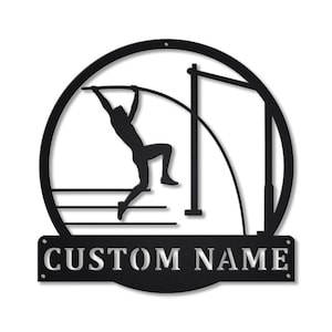 Pole Vault Sport Monogram Metal Sign Art, Custom Pole Vault Sport Metal Sign, Pole Vault Sport Metal Wall Decor, Pole Vault Sport Name Sign