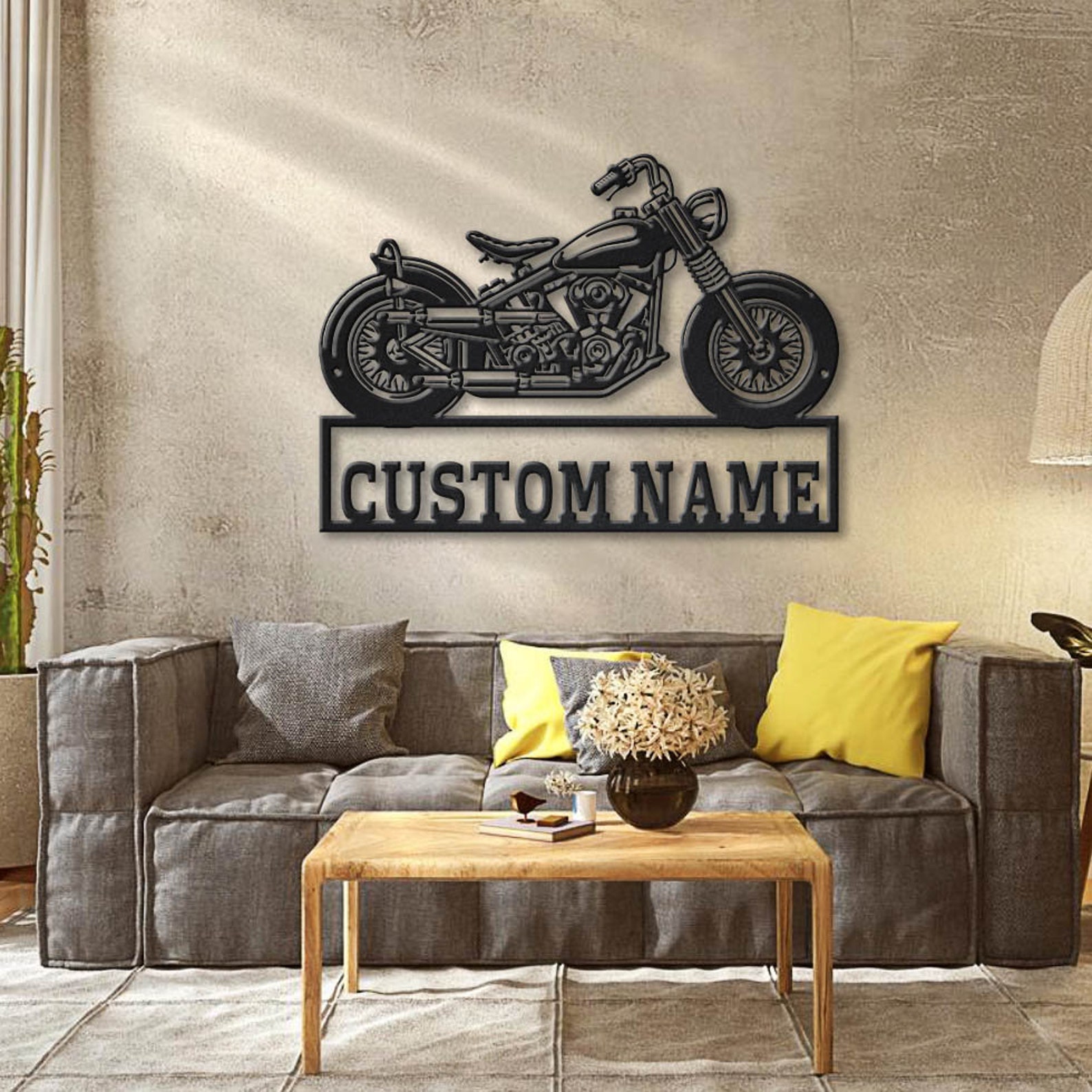 Choper Motorcycle Metal Sign With Lights,personalized Motorbike Biker ...