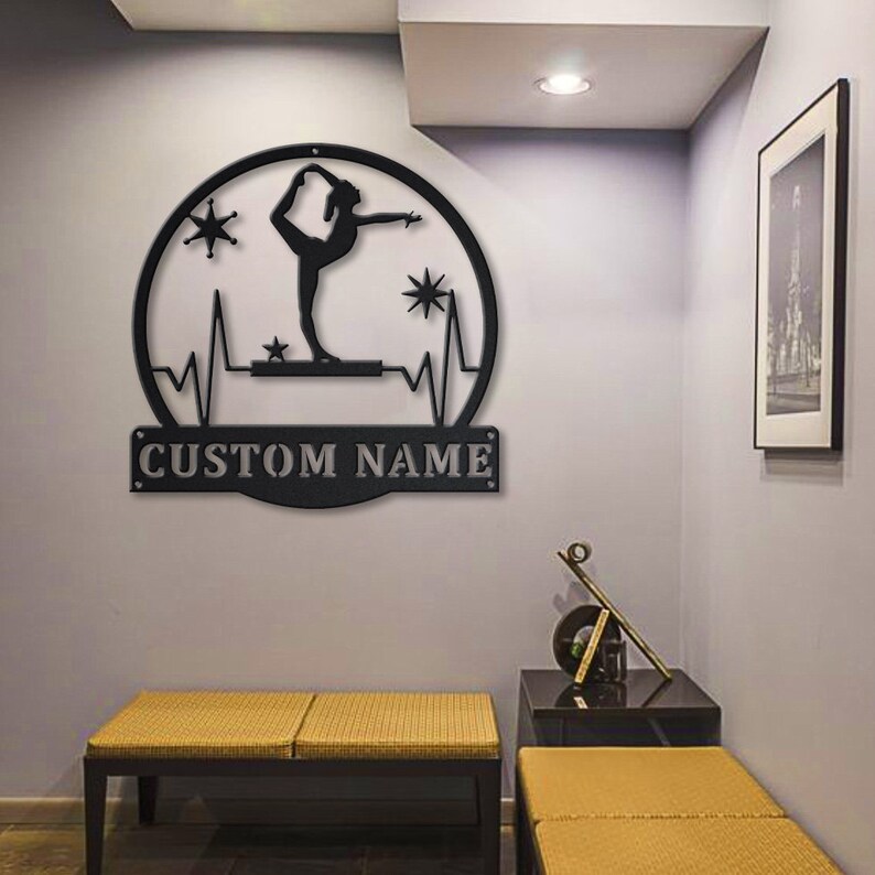 Personalized Balance Beam Monogram Metal Sign Art | Balance Beam Metal ...