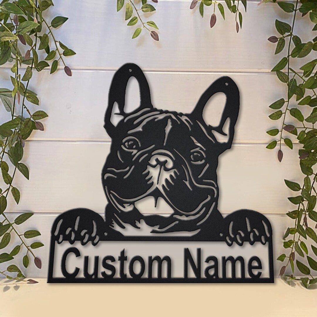 French Bulldog Metal Sign Art V2, Custom French Bulldog Metal Sign