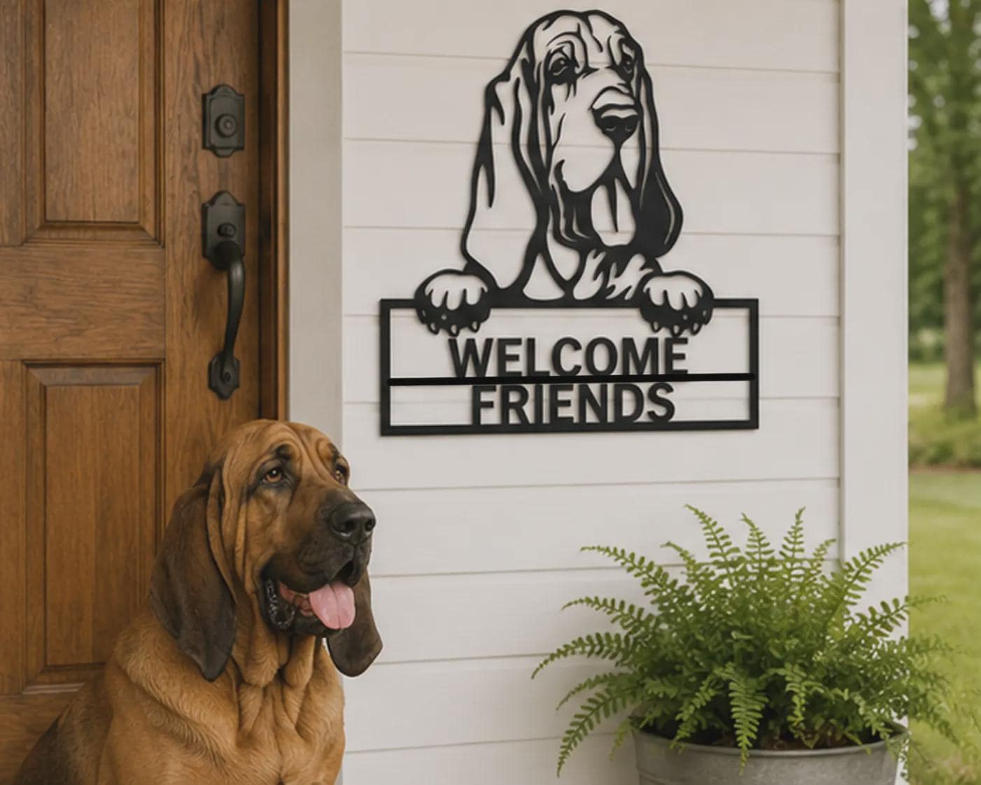 Bloodhound Dog Metal Sign Art, Custom Bloodhound Dog Metal Sign
