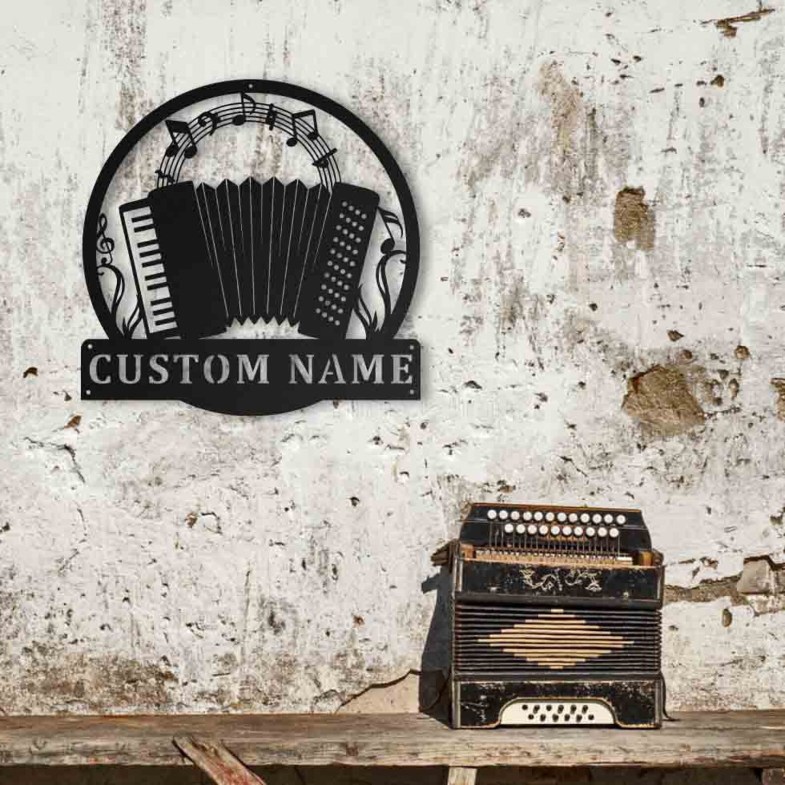 Personalized Accordion Metal Sign Art Custom Accordion Metal Etsy