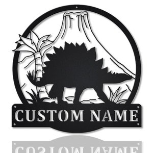 Personalized Stegosaurus Animal Metal Sign Art | Custom Stegosaurus Metal Sign | Animal Funny | Father&#39;s Day Gift | Birthday Gift