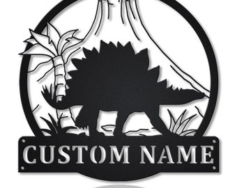 Personalized Stegosaurus Animal Metal Sign Art | Custom Stegosaurus Metal Sign | Animal Funny | Father's Day Gift | Birthday Gift