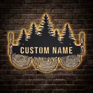 Woodworking Lumberjack Metal Sign LED Lights v2, Custom Lumberjack Metal Sign, Lumberjack Neon Metal Decor, Lumberjack Wall Hanging