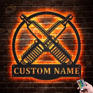 Mechanic Tools Metal Wall Art LED Lights v2, Custom Mechanic Metal Sign, Mechanic Neon Metal Wall Decor, Mechanic Wall Hanging