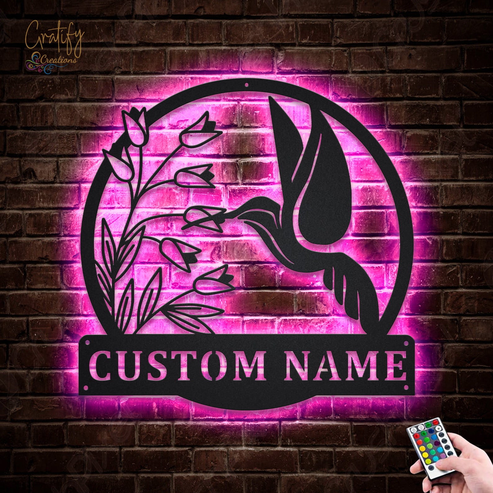 Hummingbird Metal Sign LED Lights V5, Custom Hummingbird Metal Sign ...