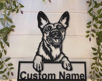 Belgian Malinois Dog Metal Sign Art, Custom Belgian Malinois Dog Metal Sign, Belgian Malinois Dog Wall Hanging For Decoration