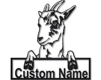 Custom Goat Farm Monogram Metal Sign Art, Personalized Goat Farmer Metal Sign, Farmer Lover Sign Decoration For Living Room